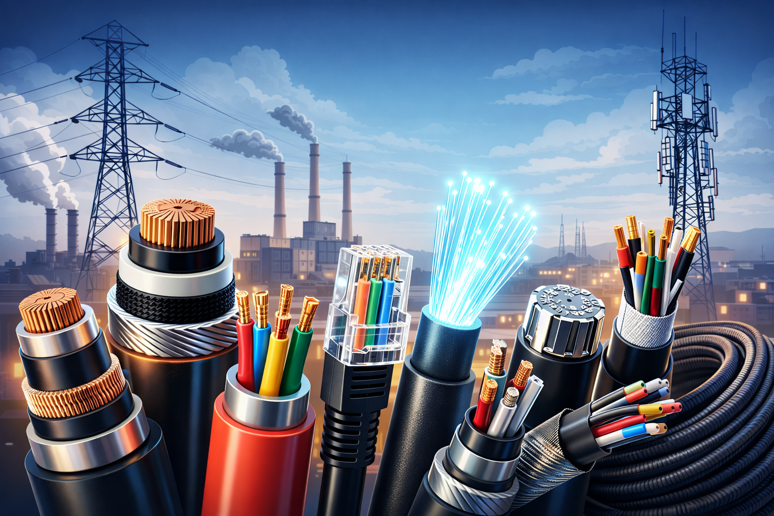 انواع سیم و کابل و کاربردهای آن‌ها در صنعت: چه تفاوتی دارند؟